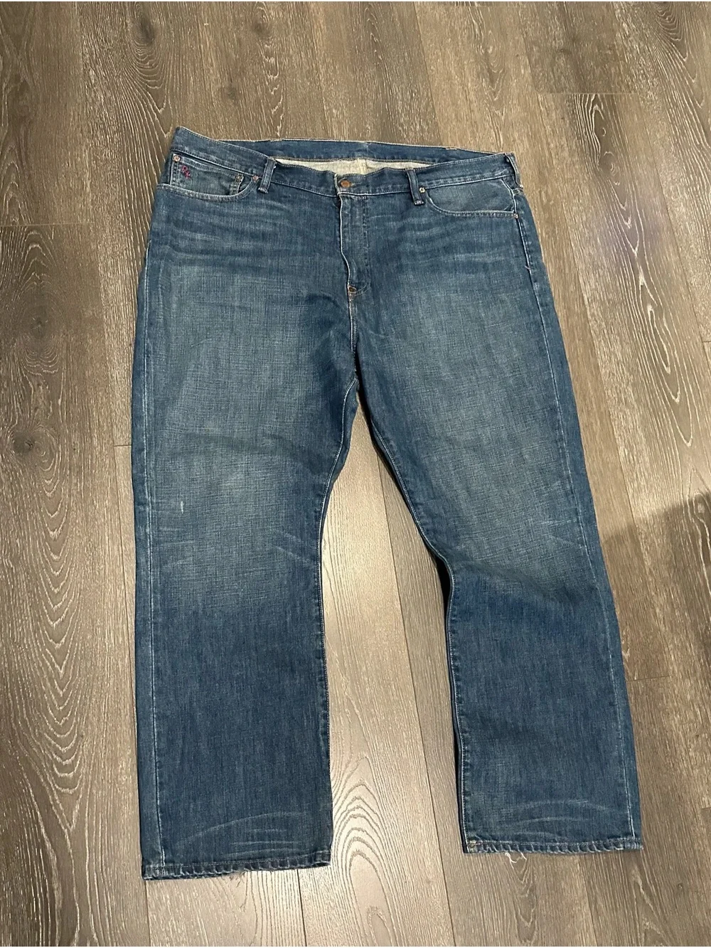 Ralph Lauren Double RL Men's Washed Blue Relaxed Jeans